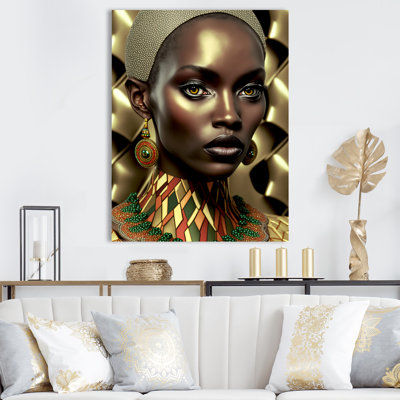 Portrait de femme africaine glamour IV - reproduction sur toile