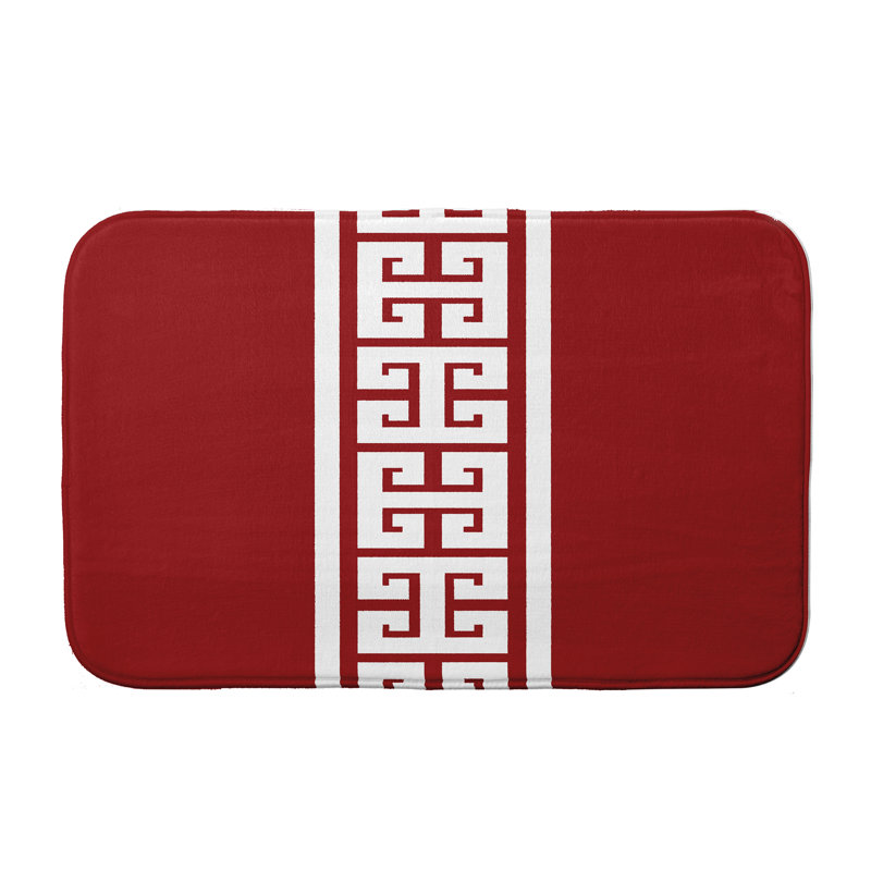 Juliet Non-Slip Bath Mat, 24" W x 17" L, Red