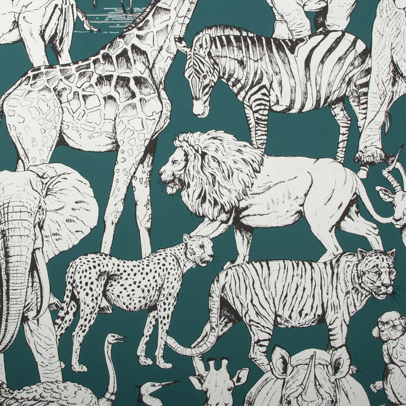 Superfresco Easy Jungle Animals Wallpaper, Green 