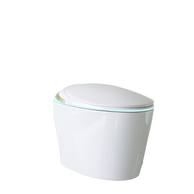 Toilette bidet une pièce avec couvercle de siège automatique, technologie Siphonic Jet, eau chaude instantanée, multiples méthodes de chasse d'eau, siège intelligent d'ouverture / fermeture à télécommande, chasse d'eau, sécheuse, nuit, modes