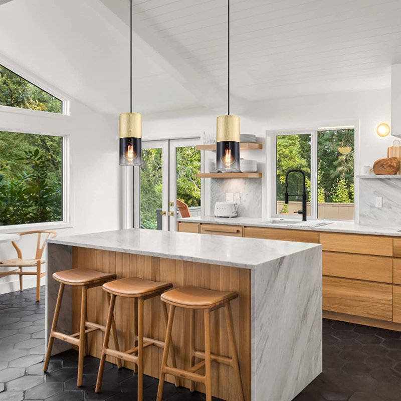 Ensemble de 2 luminaires suspendus modernes Glorianne pour îlot de cuisine