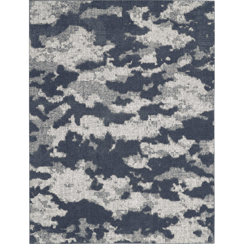 Tapis bleu Amberly, Rectangle 5 pi 3 po x 7 pi 3 po