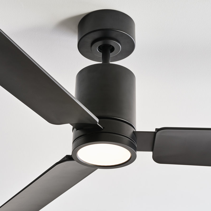 Visual Comfort Fan Cleancut Smart 54 LED Indoor Ceiling Fan with Threaded Downrod, Midnight Black ABS blades and Handheld Remote from Visual Comfort Fan