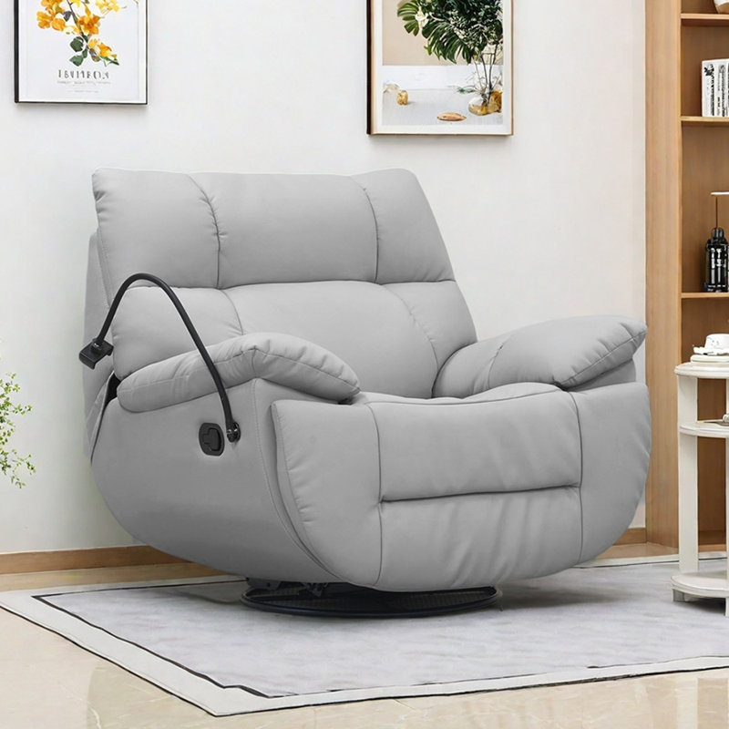 Fauteuil inclinable manuel ergonomique en similicuir, Gris