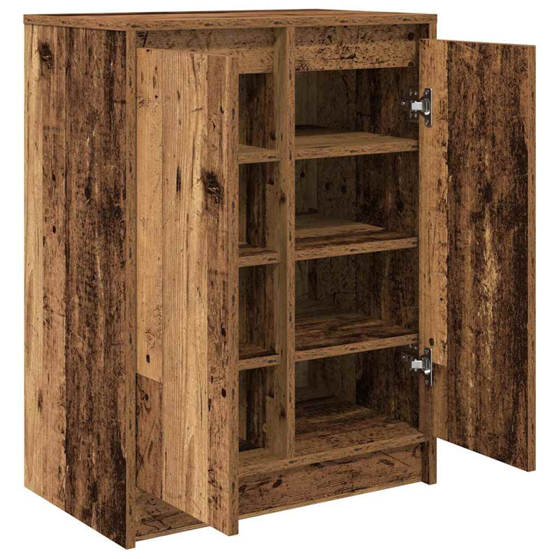 8 Pair Shoe Storage Cabinet, Old Wood