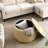 Round Storage Ottoman, 2 in 1 Function, Work as End table and Ottoman
