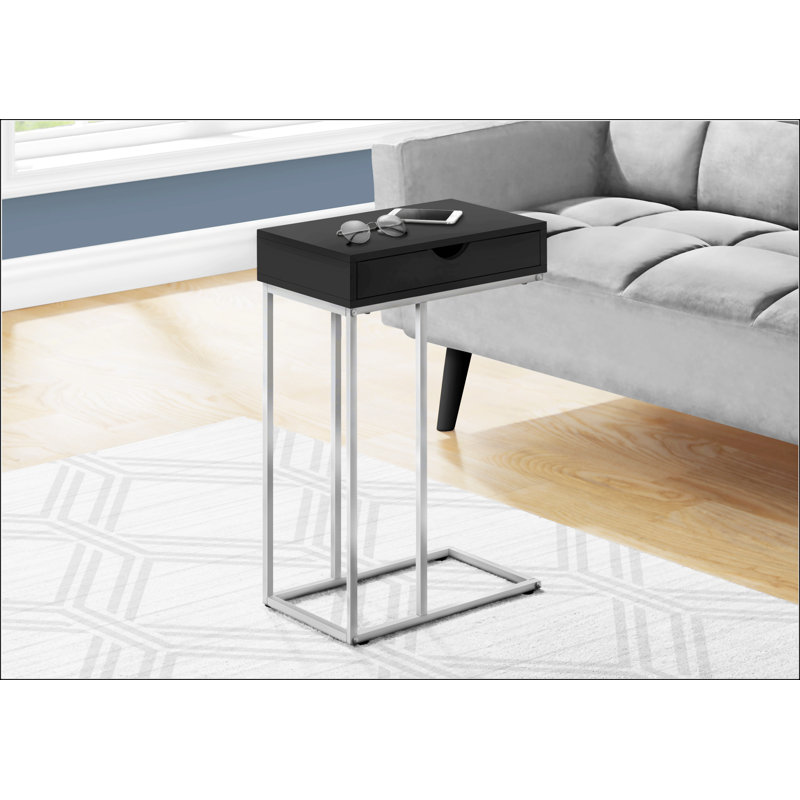Table à collation avec tiroir de rangement, Noir, Blanc