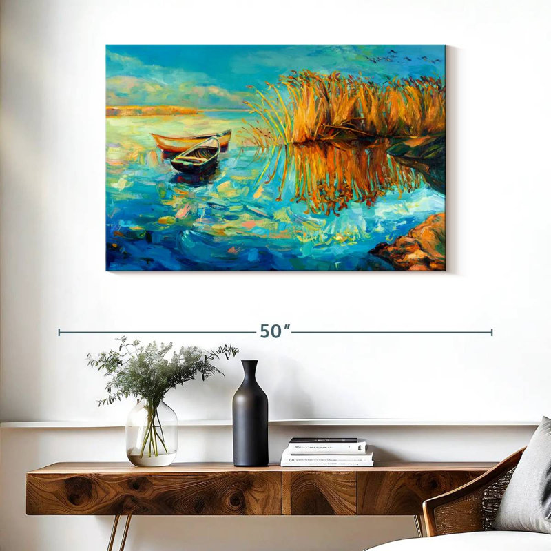 Mehar Boat On Water, 26" H x 39" W