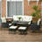 Leory Rattan Wicker 4 - Person Seating Group with Cushions