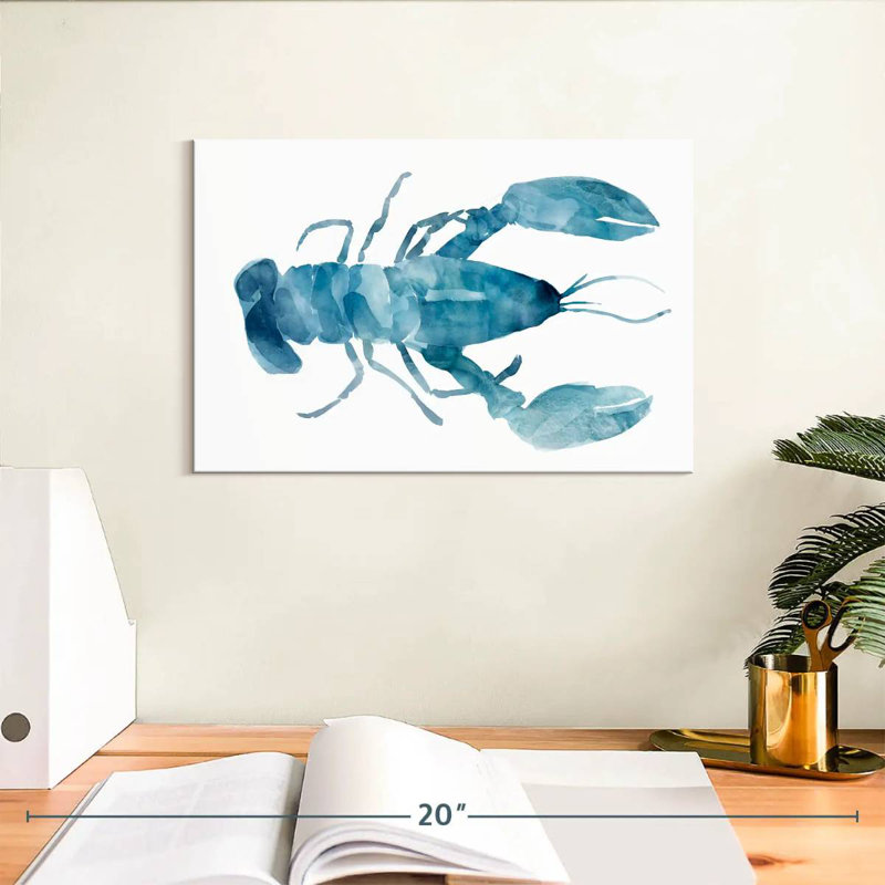 Homard Brampt bleu turquoise, H 8 po x l 12 po
