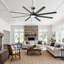 Ventilateur de plafond intelligent avec lumière, moteur réversible à courant continu, application et télécommande, 6 vitesses, DEL à intensité variable, grand ventilateur de plafond silencieux pour le salon, le patio, le bureau-605505079