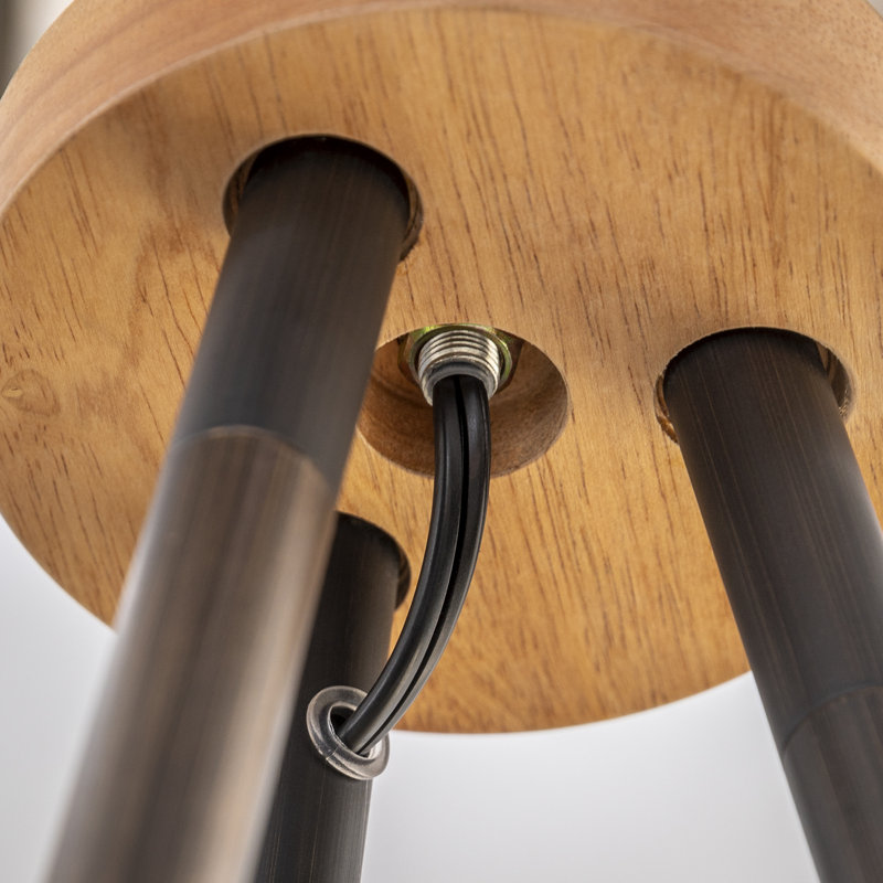 Siti 62" Iron Tripod Floor Lamp with Drum Shade, Bronze