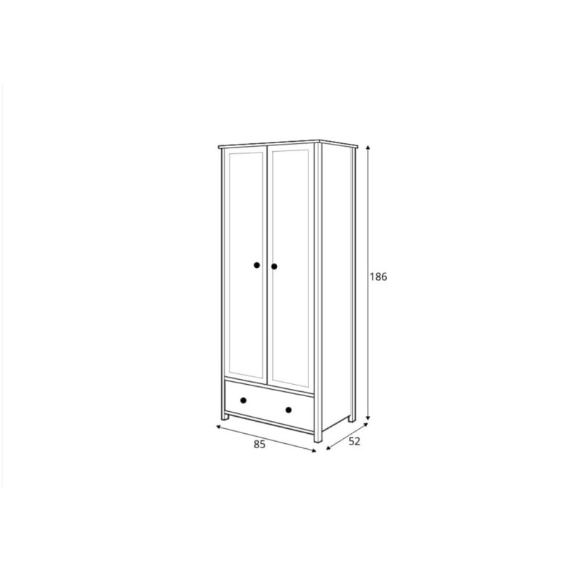 Needville 2 Door Manufactured Wood Wardrobe