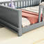 Lit plateforme avec rangement intégré pour lit simple, gris et gris