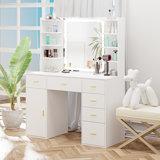6 Drawers Elestine Makeup Vanity With Lights