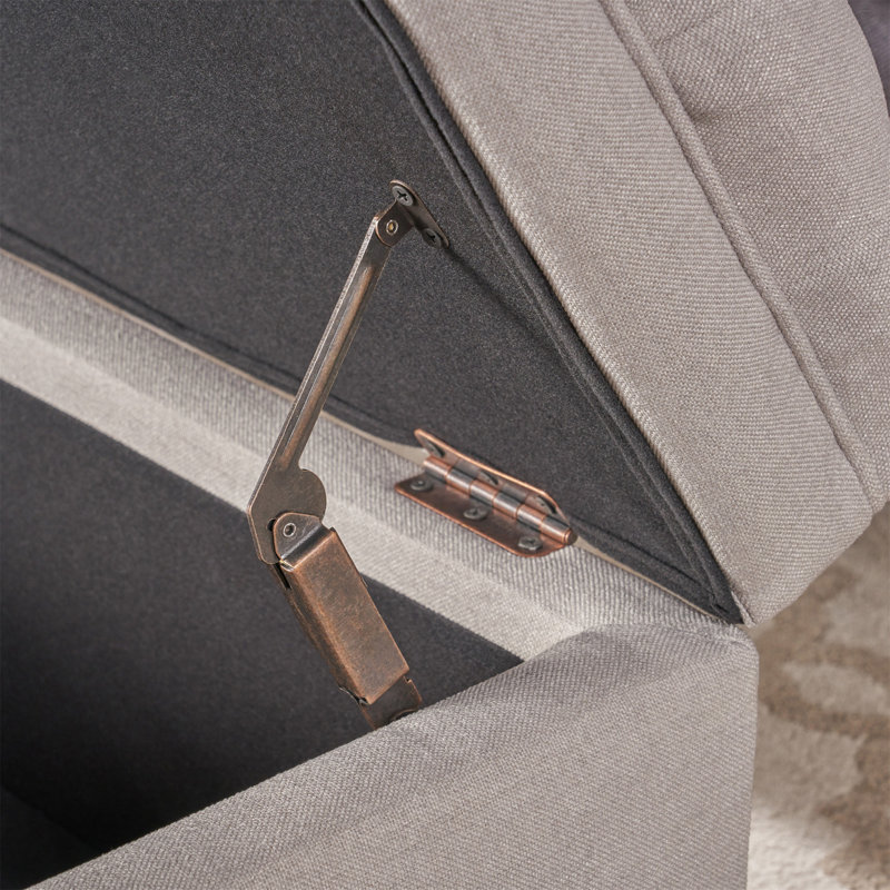 Modern storage ottoman, Fabric, Beige