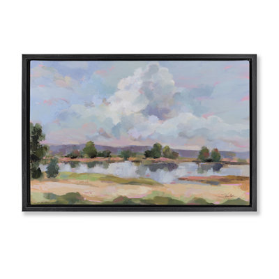 «River View Overhead Clouds», toile flottante encadrée par Silvia Vassileva