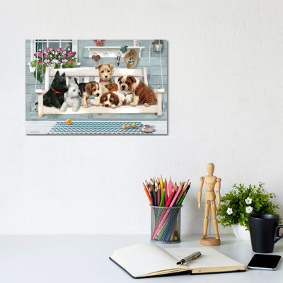 (Pups Only) Porch Pals 1 Piece Wrapped Canvas Wall Art