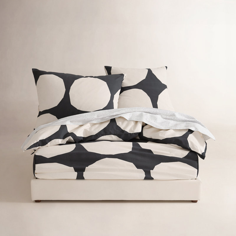 Ensemble de housse de couette en coton Marimekko Kivet, Housse de couette pour très grand lit et 2 très