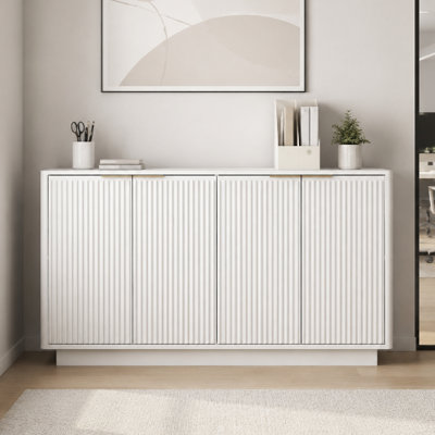 55" W 4-door Wood Storage File Cabinet Credenza