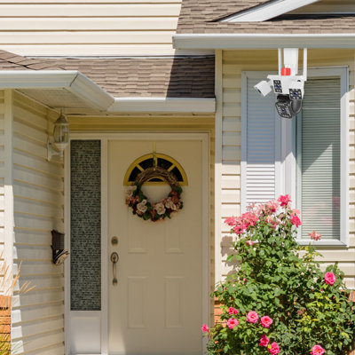 Caméra de sécurité HD à 4 lentilles de 1 080 P avec vision nocturne automatique et suivi de mouvement bidirectionnel Projecteurs audio IP66 imperméables