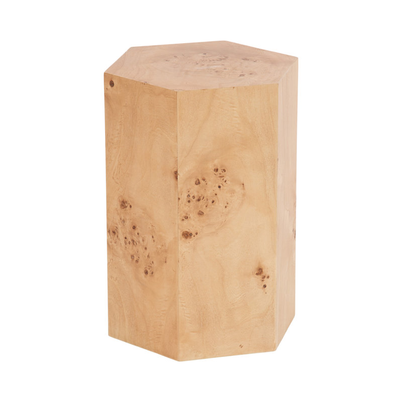 Hexagon Burlwood Side Table