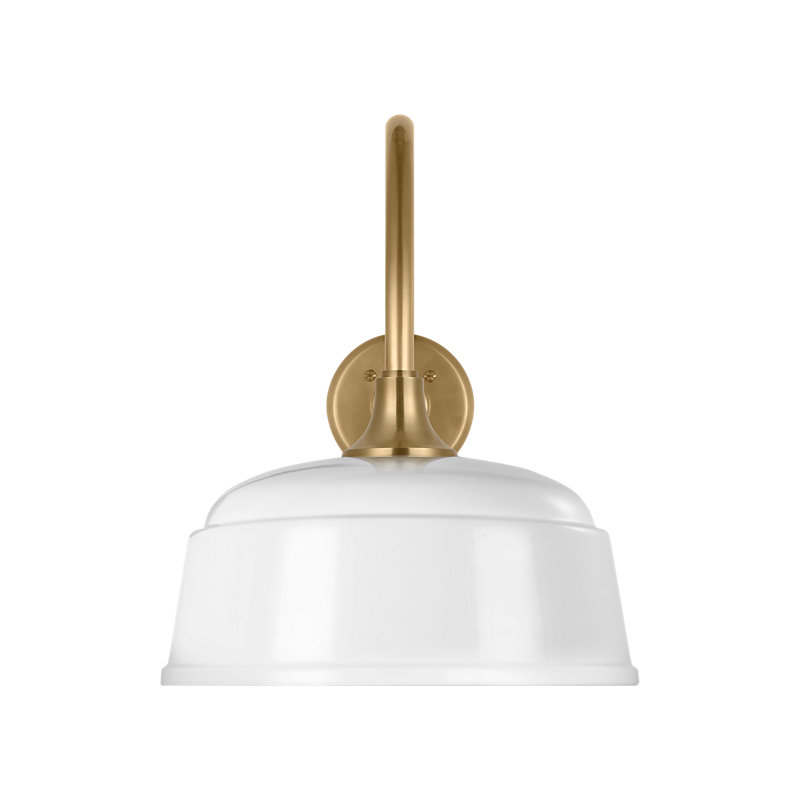 Thomas O'Brien 1 - Light Outdoor Barn Light, 16.5" H x 12.5" W x 28.75" D, Hand-Rubbed Antique Brass, White