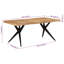 Amil Solid Wood Top Metal Base Dining Table-623876092