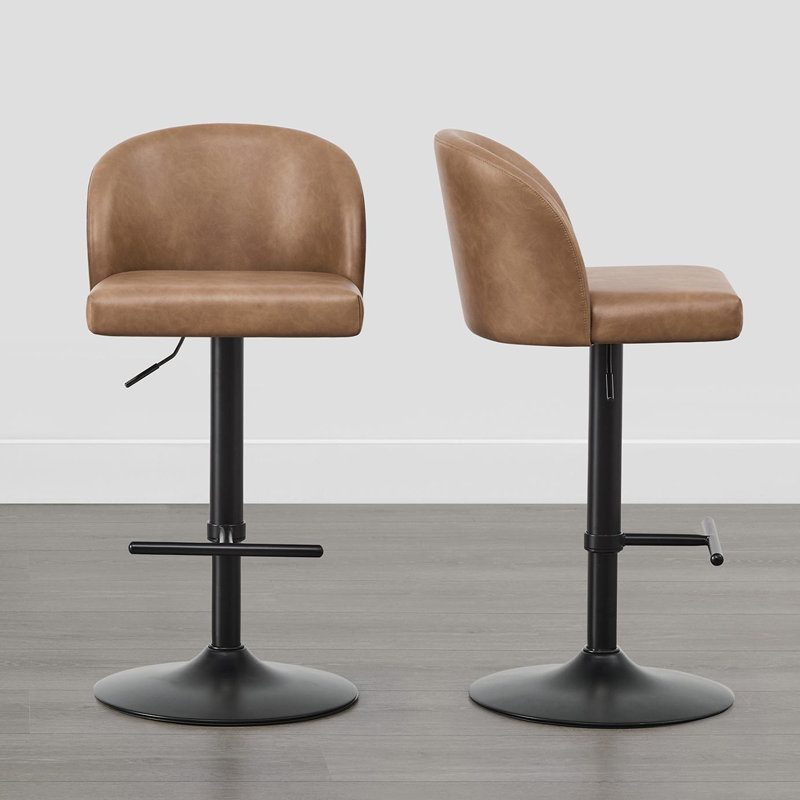Tabouret pivotant à hauteur réglable, Noir, 2