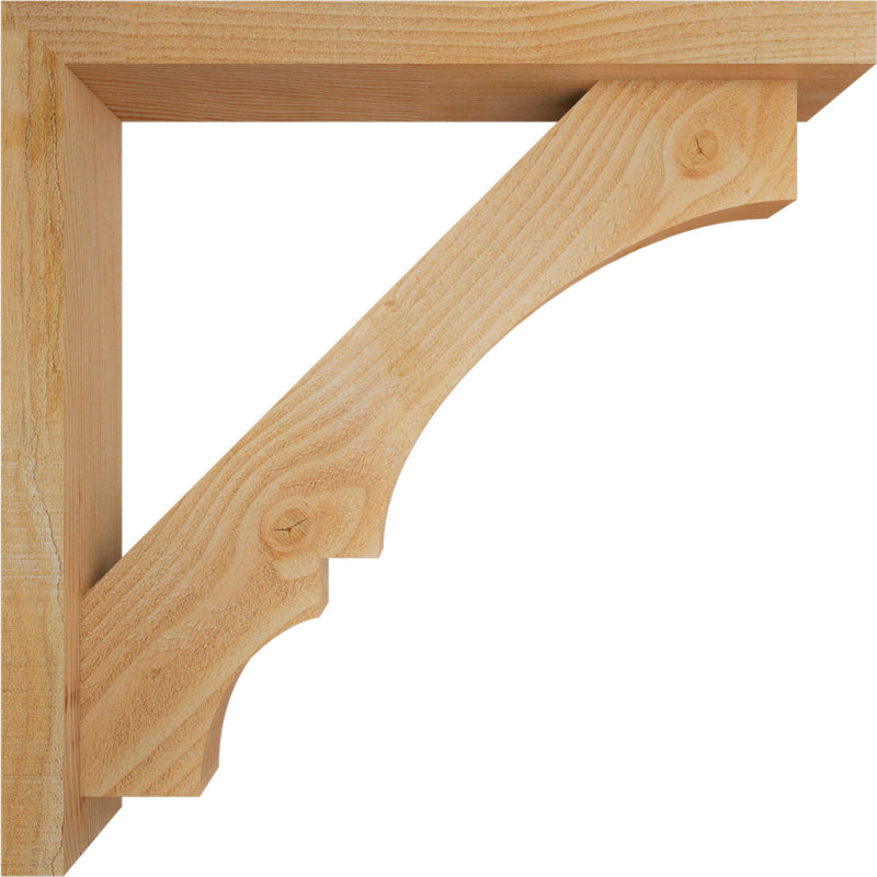 Balboa Block Offset Brace Bracket, 28 x 28, 4"W Douglas Fir (Rough Sawn)