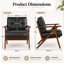 Fauteuil d'appoint rétro moderne du milieu du siècle, structure en bois massif de 71 cm de large, recouvert de tissu.