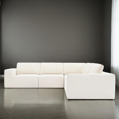 116" Wide L-Shaped Modular Sleeper Sectional Sofa Bed