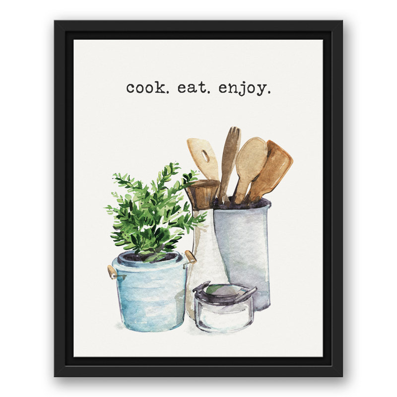 «Cook Eat Enjoy», reproduction sur toile