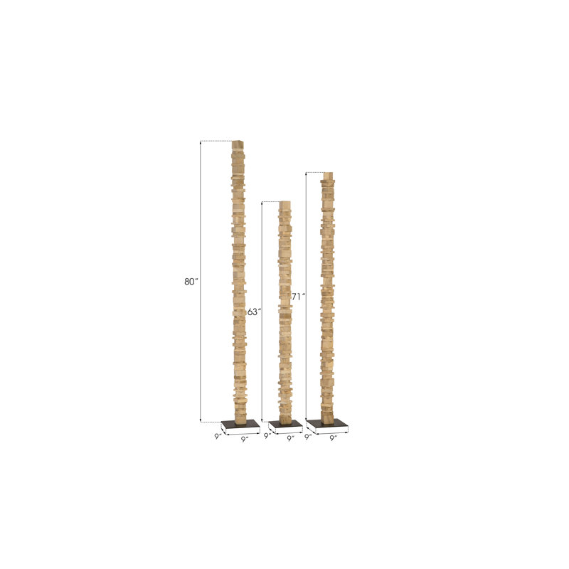 Ensemble de 3 sculptures de plancher empilées