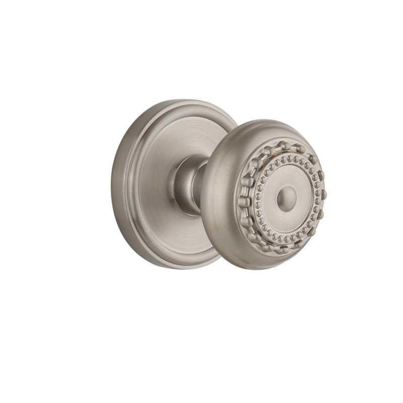 Bouton d'intimité avec rosette Grandeur Georgetown, Nickel satiné, 2 3/4 po
