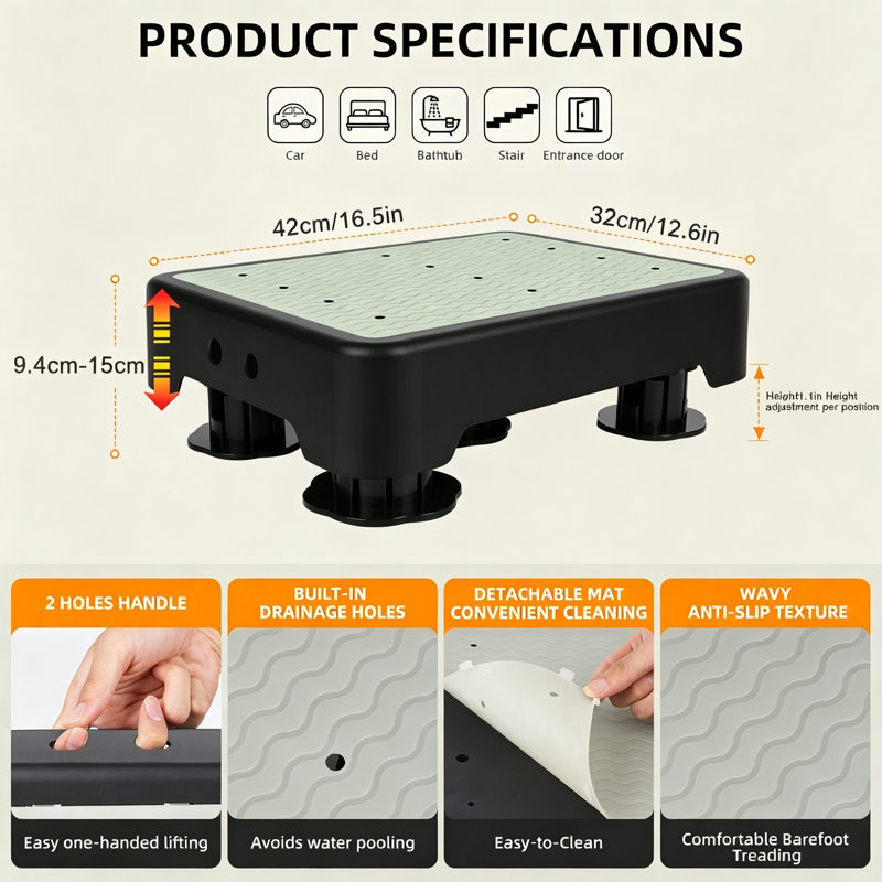 Adjustable Anti‑Slip Step Stool for Seniors