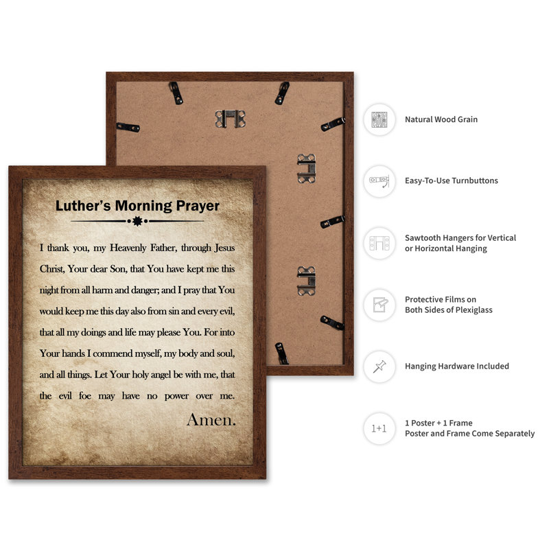Luther's Morning Prayer, Poster, 18"H x 24"W, Brown Framed
