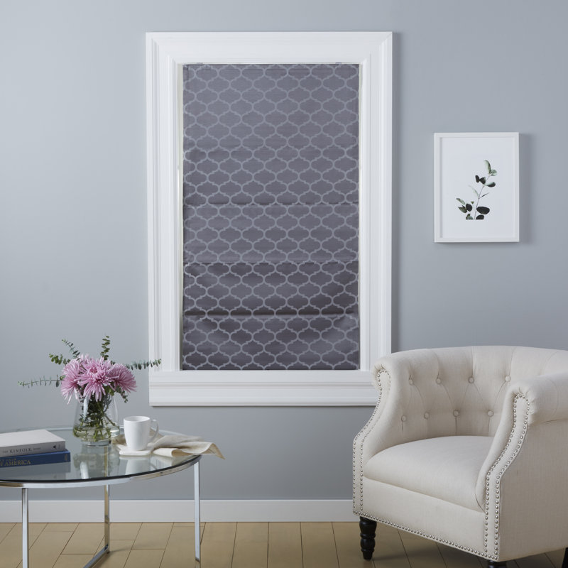 Store romain occultant Montague Trellis, Gris, L 34 po x L 64 po