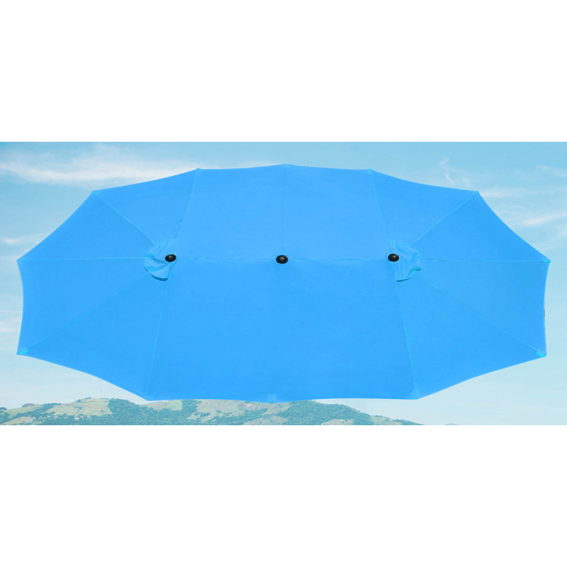 Parasol de remplacement à double face 14 pi 14 pi, Bleu ciel
