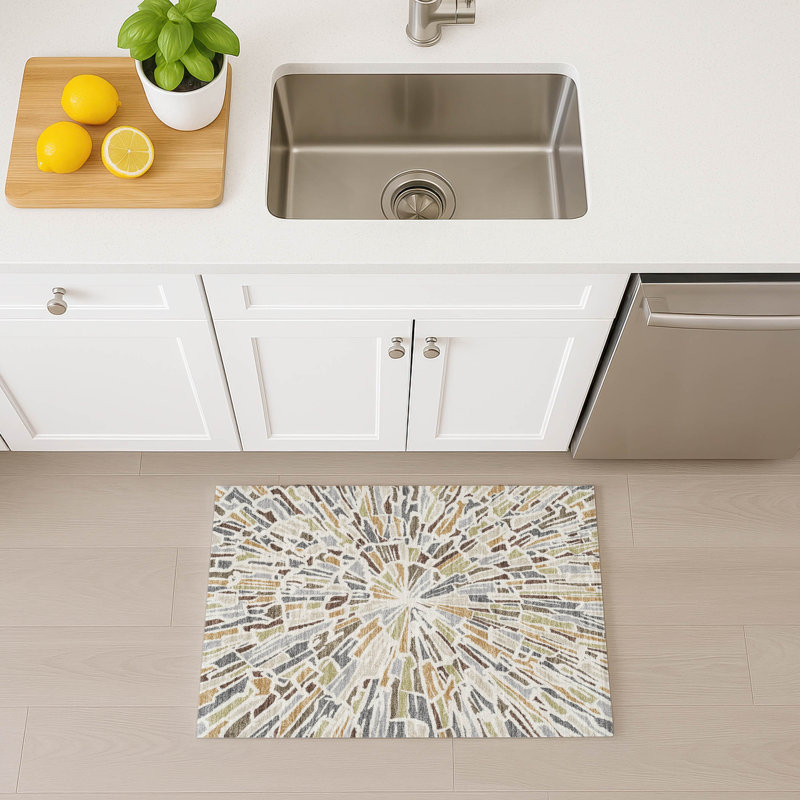 Machine Washable Indoor/Outdoor Chantille ACN2514 Modern Rug, Rectangle 1'8" x 2'6", Ivory
