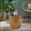 Table d'appoint Arias en rotin résistant aux intempéries avec plateau en verre trempé pour une utilisation extérieure et un décor élégant-260632729