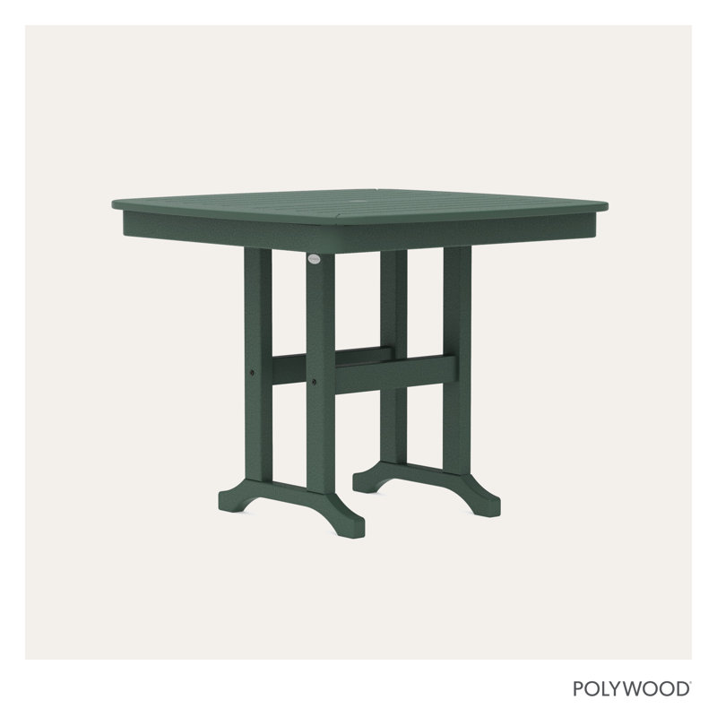 Table de salle à manger POLYWOOD, Vert forêt, H 29 po x L 36,75 po x l 36,75 po
