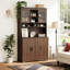 Armoire de rangement de 71 pouces de hauteur avec station de charge avec huche et portes en verre-1480869778