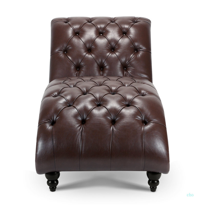 Chaise longue sans accoudoirs touffetée, Dark  Brown