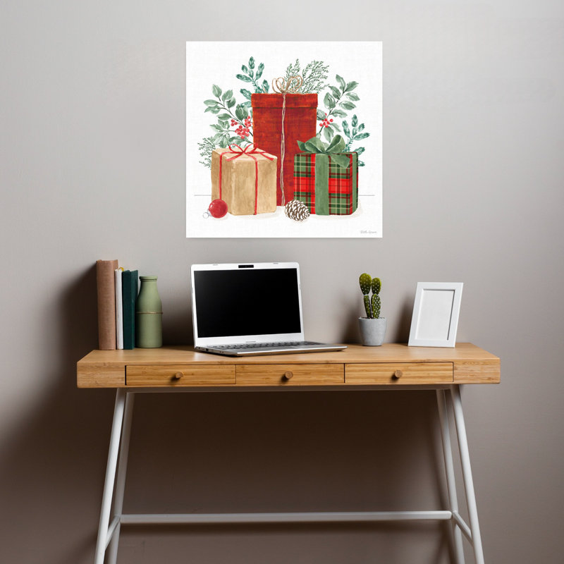 «Classic Christmas III», art abstrait traditionnel, H 18 po x l 18 po