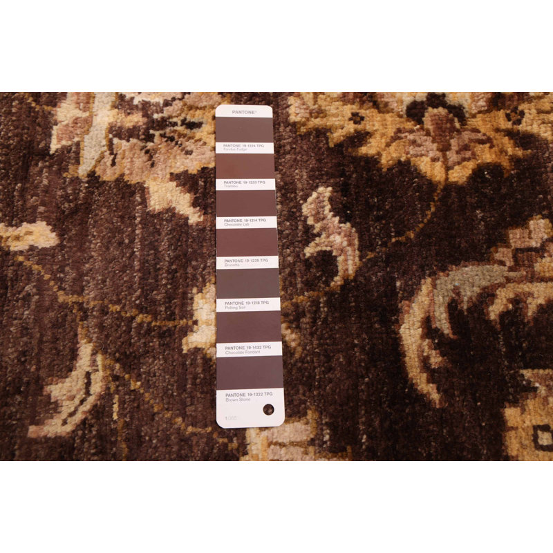 Tapis brun foncé Peshawar Oushak 9 pi 1 po x 9 pi 3 po