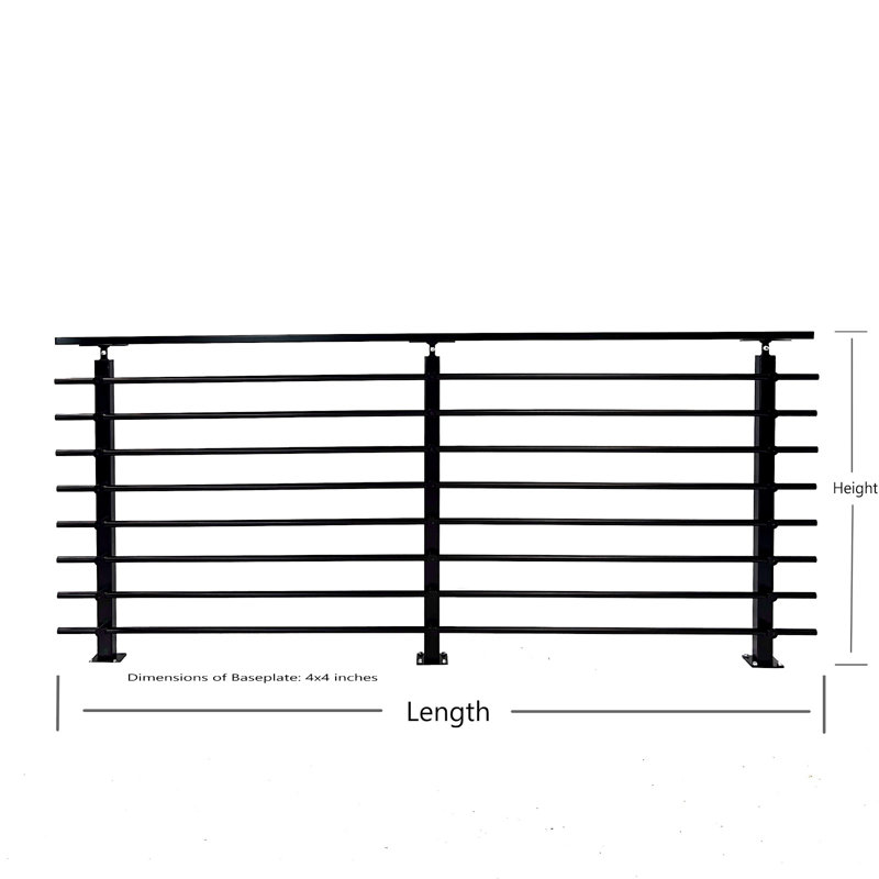Modern Horizontal Adjustable Railing Banister System for Staircases Balconies and Decks Complete Guard Railing Kit
