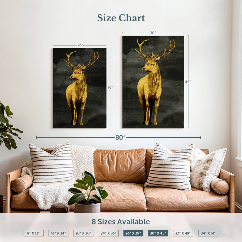 Brampt Golden Deer, 39" H x 26" W