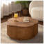 Table basse en rotin en forme de fleur avec rangement amovible, style boho-chic, parfaite pour les salons confortables et les espaces compacts