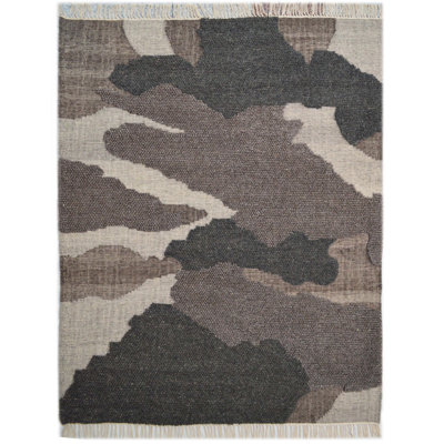 Rectangle 160 cm x 230 cm Abstract Hand Woven Area Rug